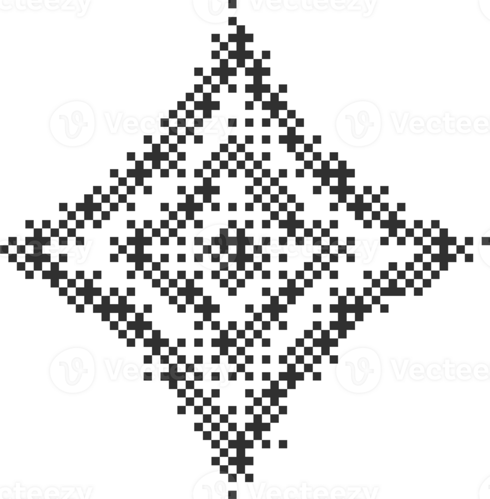 Pixel pattern shape. Textured star with bitmap Y2k dither gradient. Retro cosmic element with old computer game graphic effect. Halftone grunge illustration. png