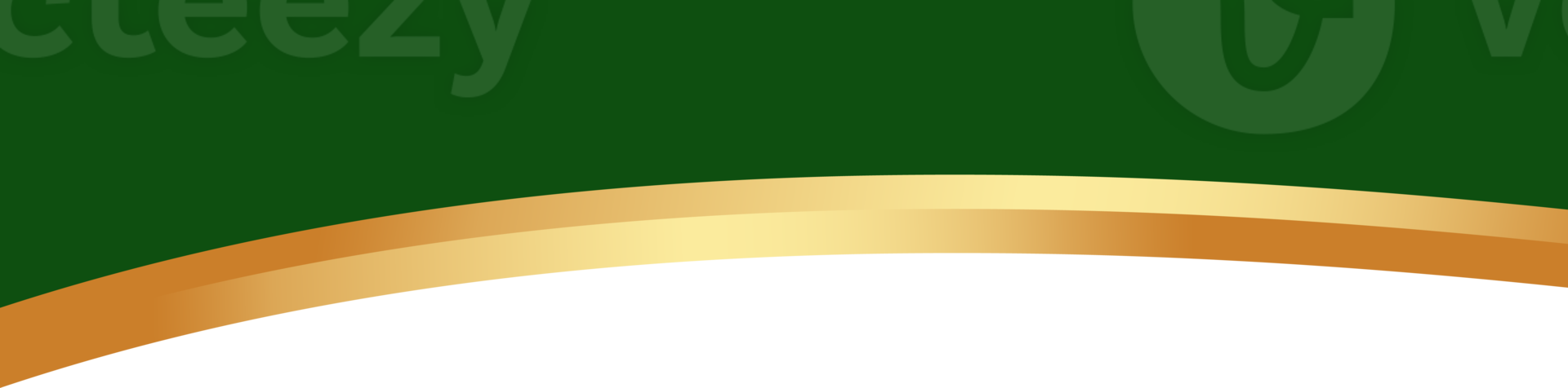 Border shape for banner. Green header section with golden line. Abstract bottom background for web page. Curved divider template. Wavy horizontal separator. png