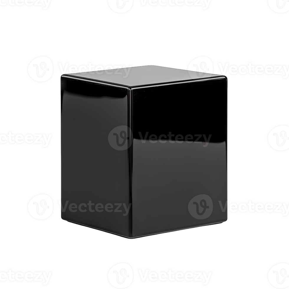 Sleek minimal cube design shiny reflective surface modern art object png
