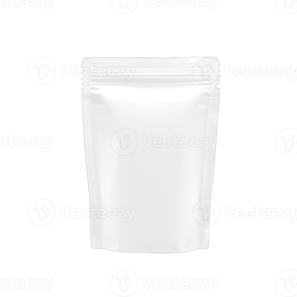 Mockup of a blank stand up pouch for food product packaging presentation png