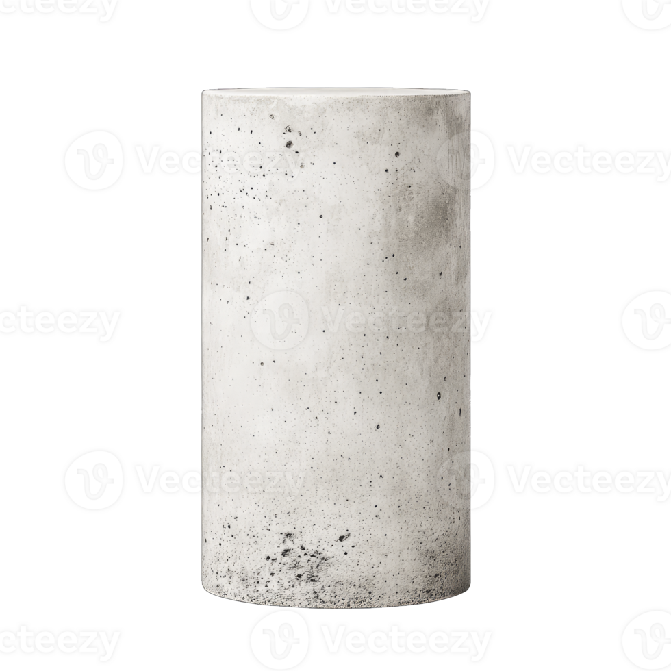 Concrete cylinder grey textured stone object design element isolated png