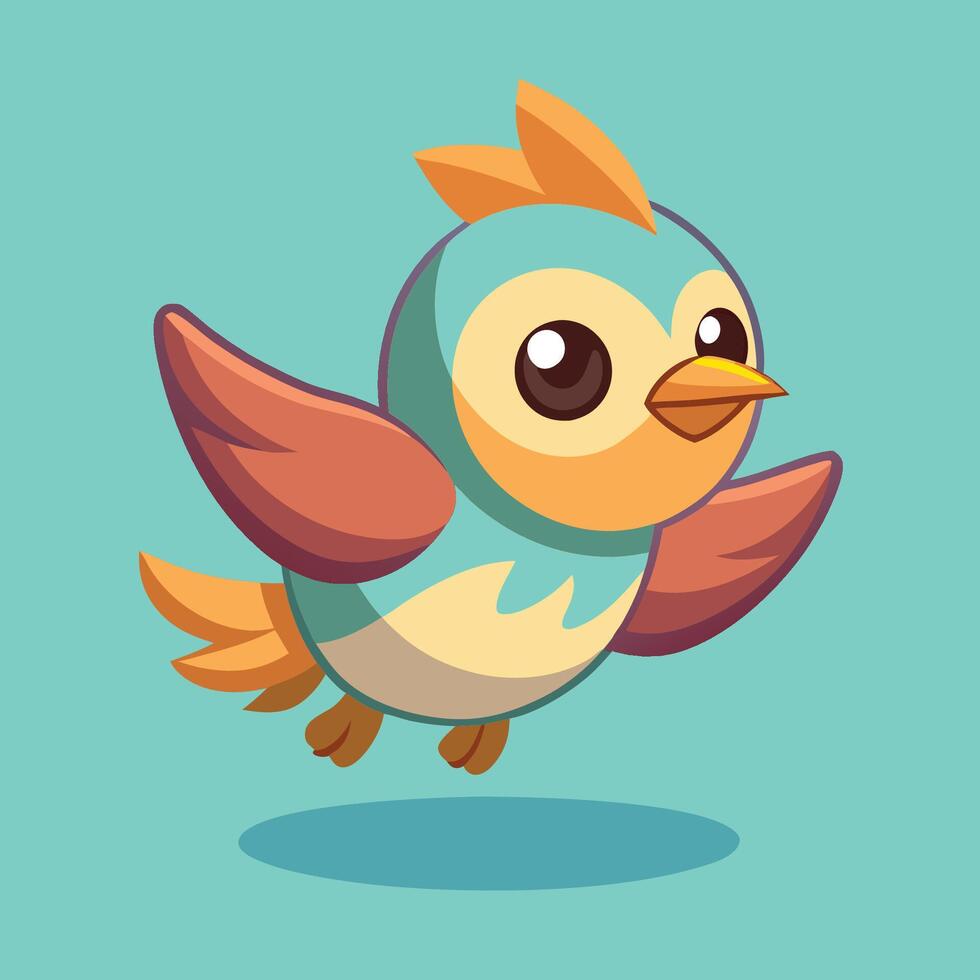 Adorable Baby Bird in Flight A Captivating Cartoon Illustration vector