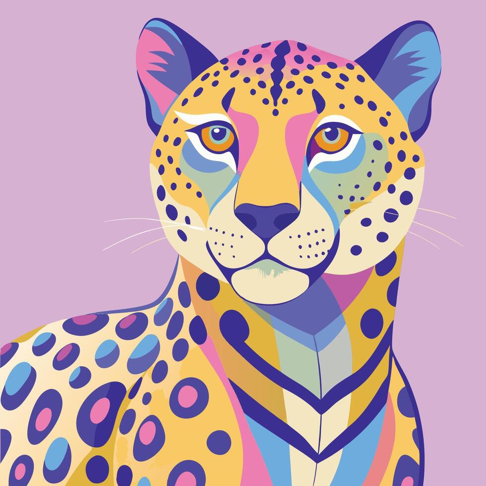 Pastel Dream Abstract Cheetah Wallpaper for a Whimsical Touch vector