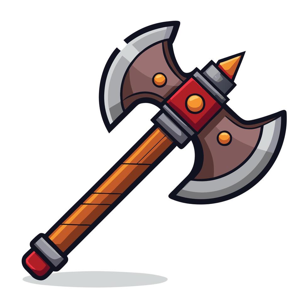 Cartoon Illustration of an Axe as a Weapon vector