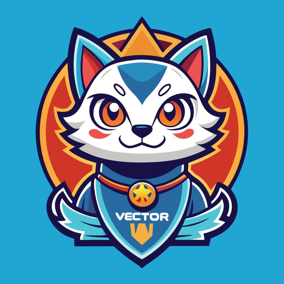 Cute and Playful Logo Illustration of a Cat Wizard with a Magical Wand vector
