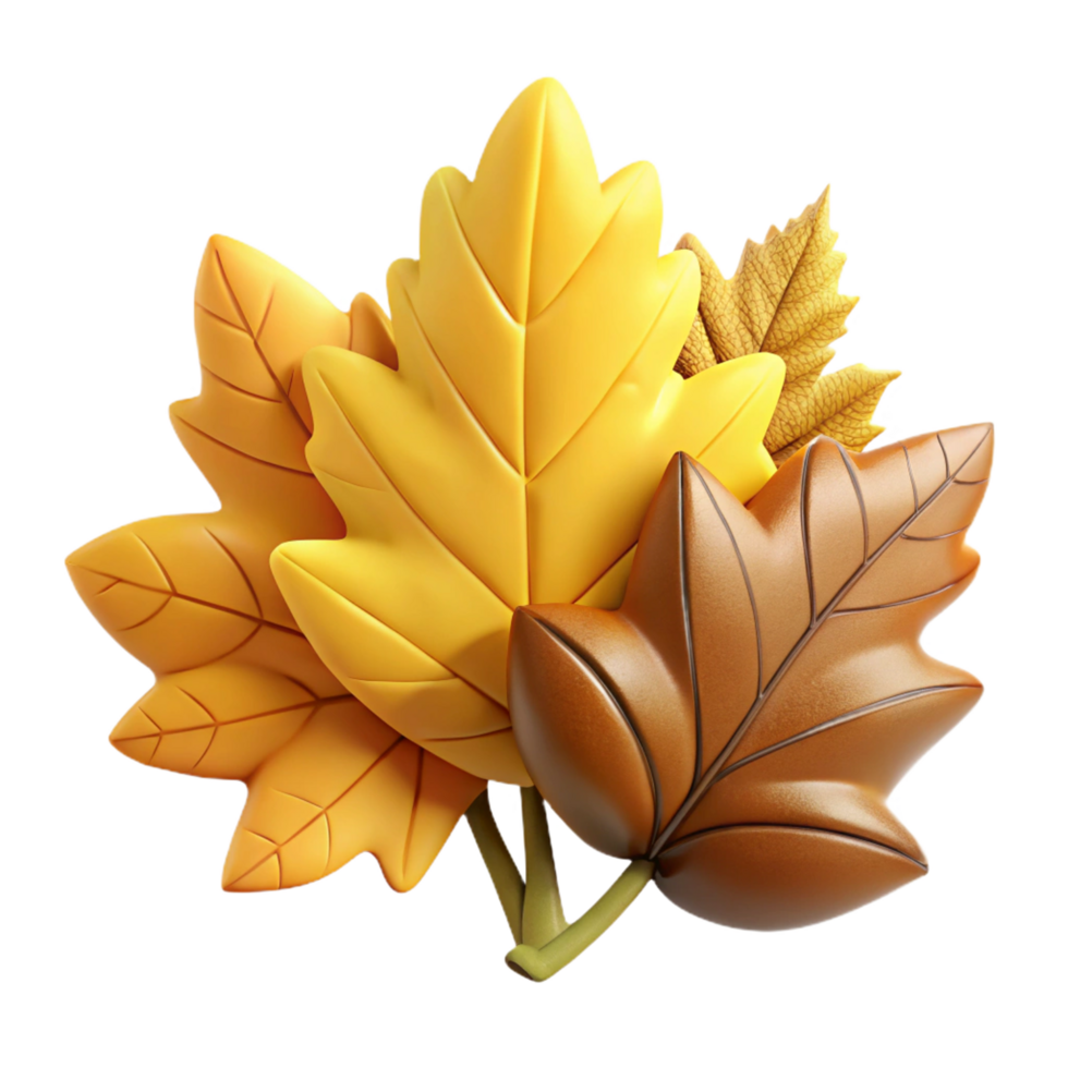 Seasonal Leaves Art Featuring Fall Colors in Transparent Background png