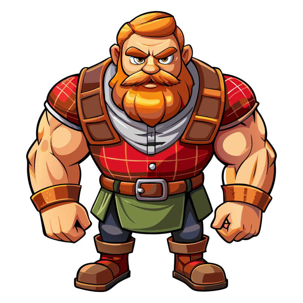 Classic Lumberjack with Beard Isolated on Transparent Background png