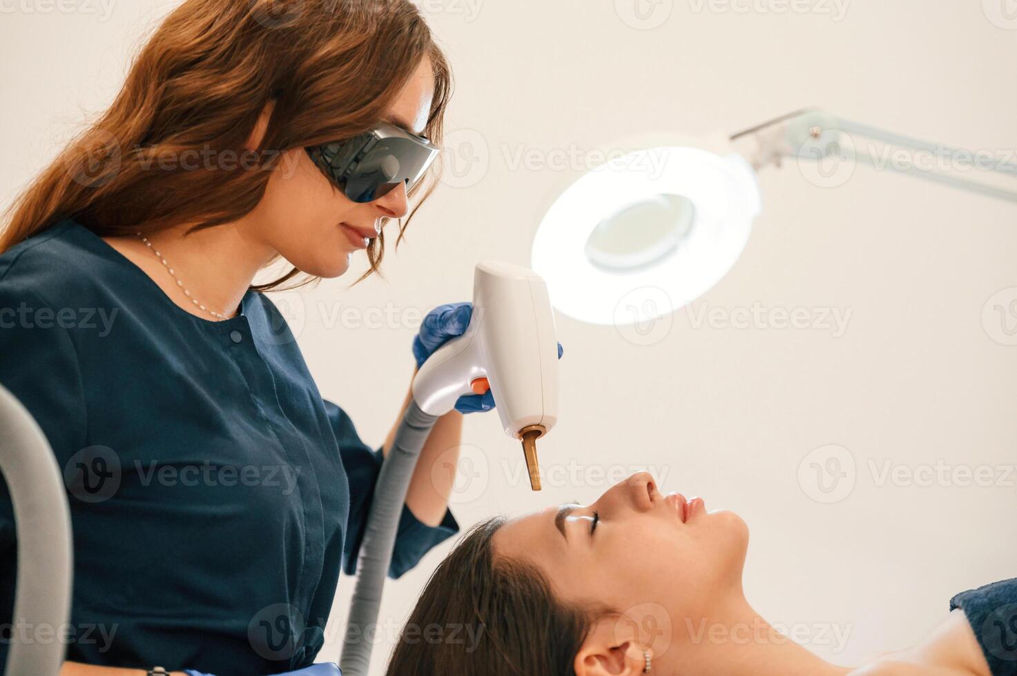 Conception ,of beauty. ,Getting photo rejuvenation procedure at cosmetology clinic