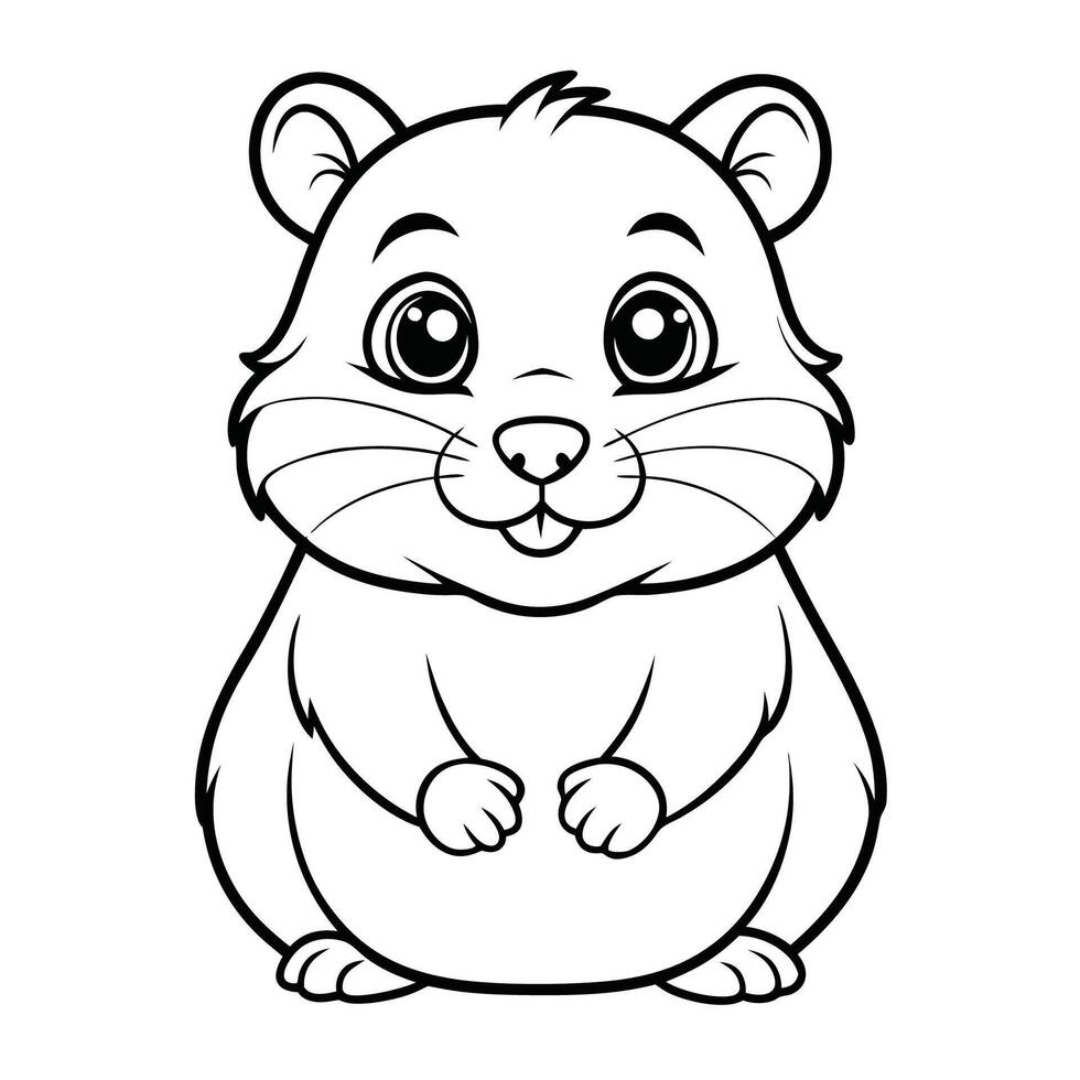 Trace the Cute Hamster in the Worksheet for Kids to Enhance Fine Motor Skills vector