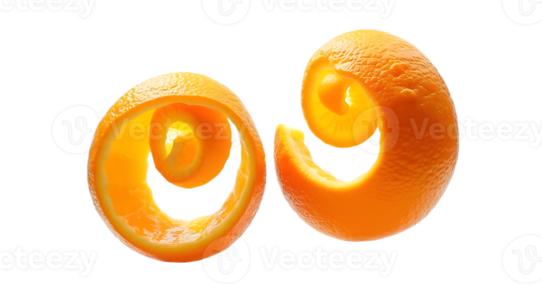 Two oranges are shown with a spiral shape png