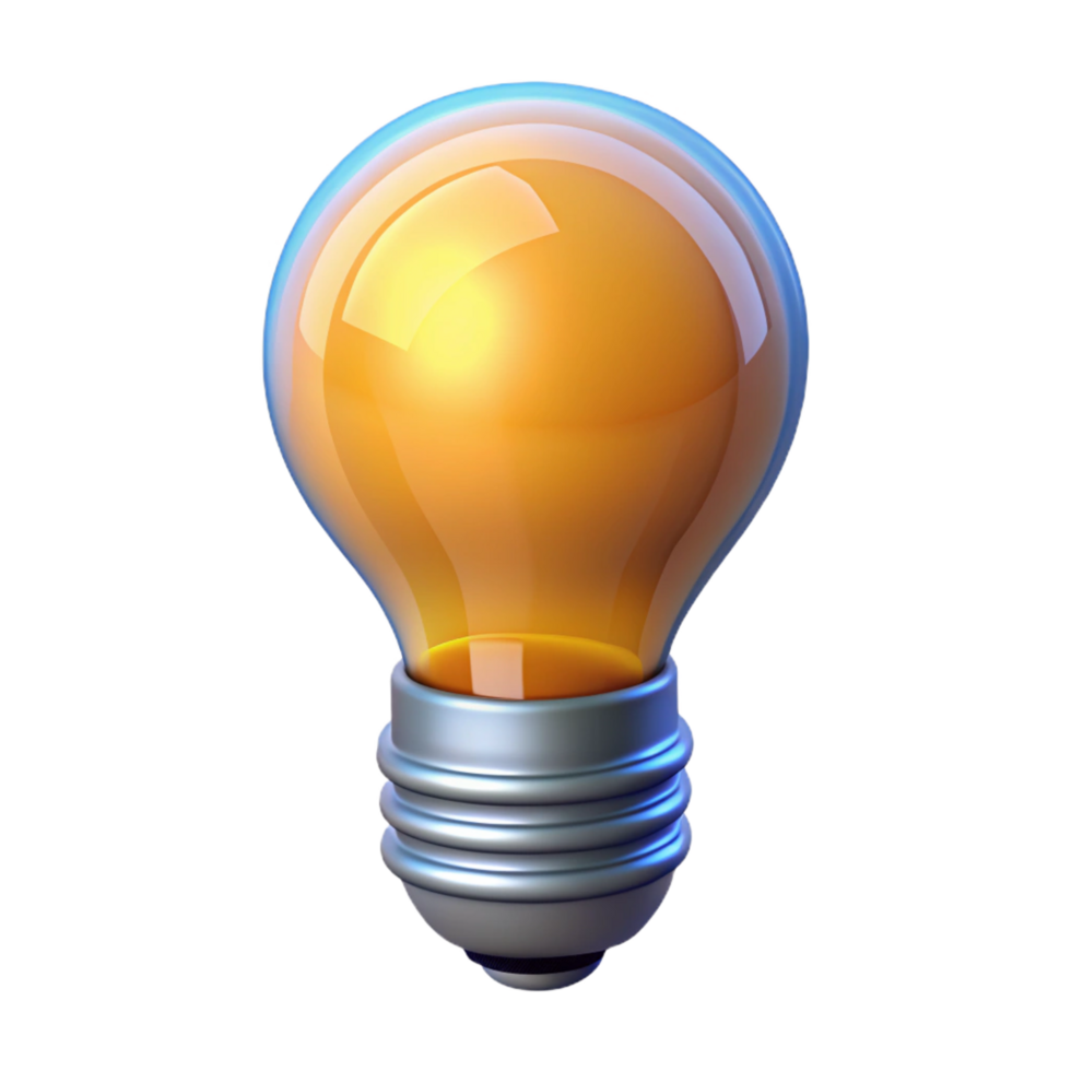 elegant minimalist Light bulb, glowing, professional png