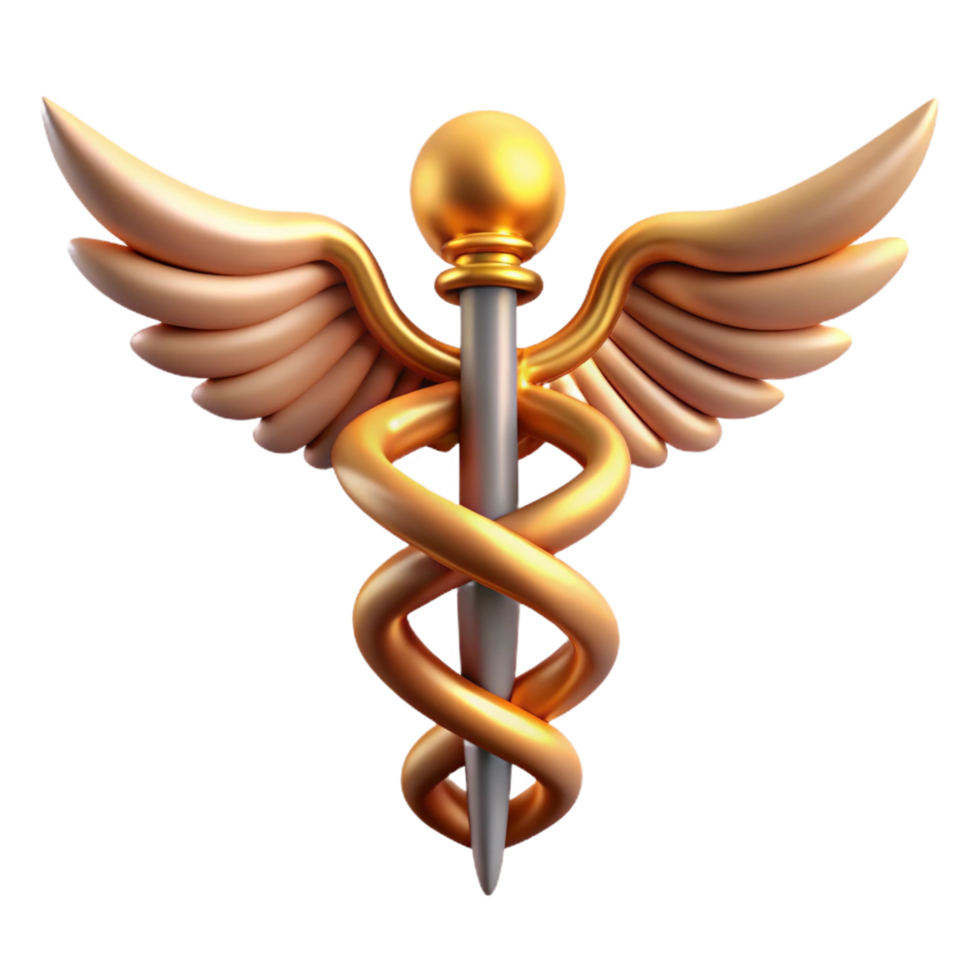 extraordinary classic Caduceus, Hermes' staff, high quality png