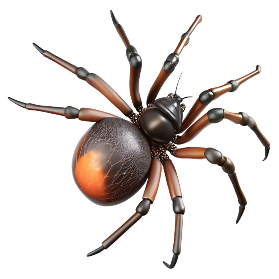 wonderful rustic A single, realistic spider spinning a web just the spider , high quality png