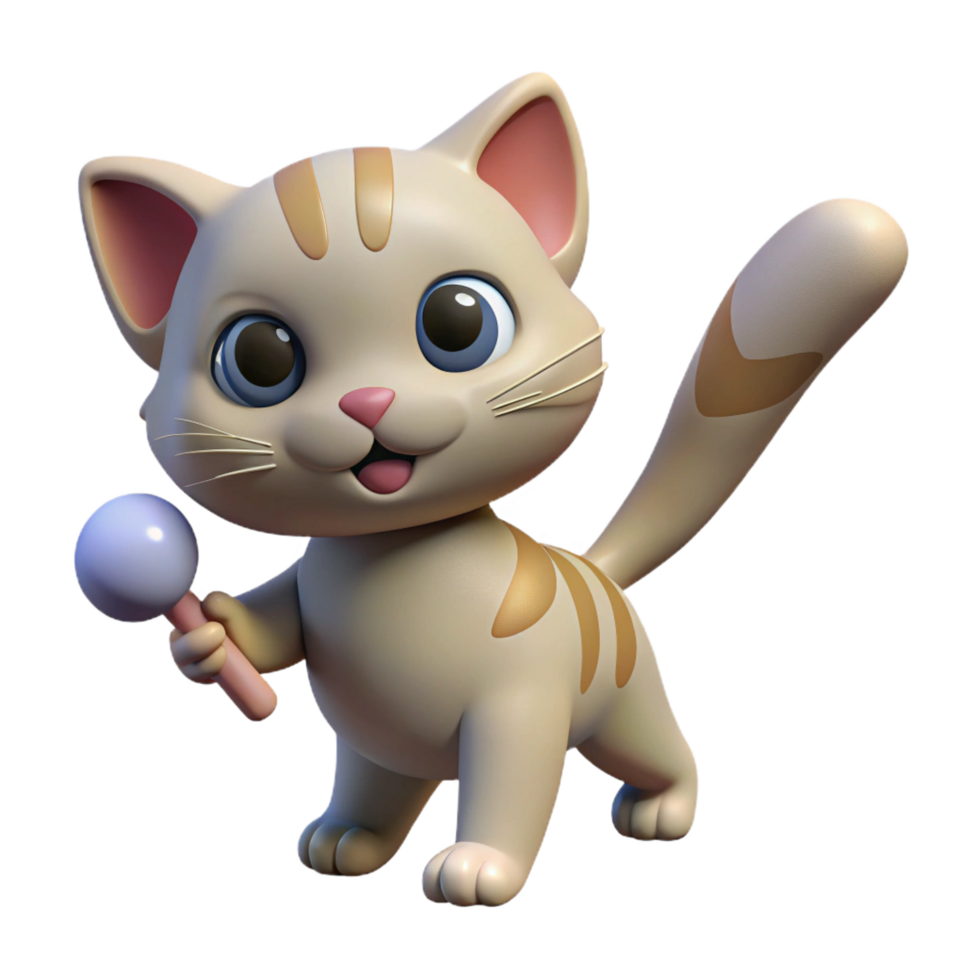 magnificent contemporary A playful kitten, batting at a toy toy not visible authentic png