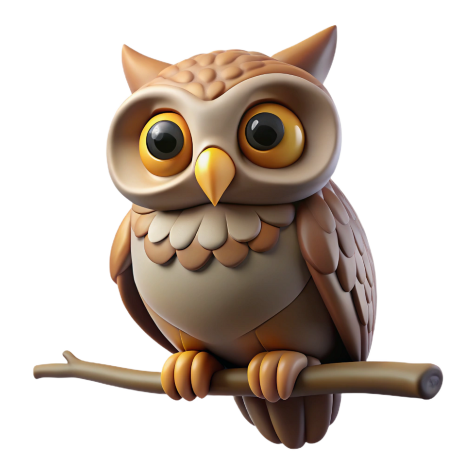 wonderful traditional A wise old owl, perched on a branch branch cropped out , intelligent eyes, detailed png