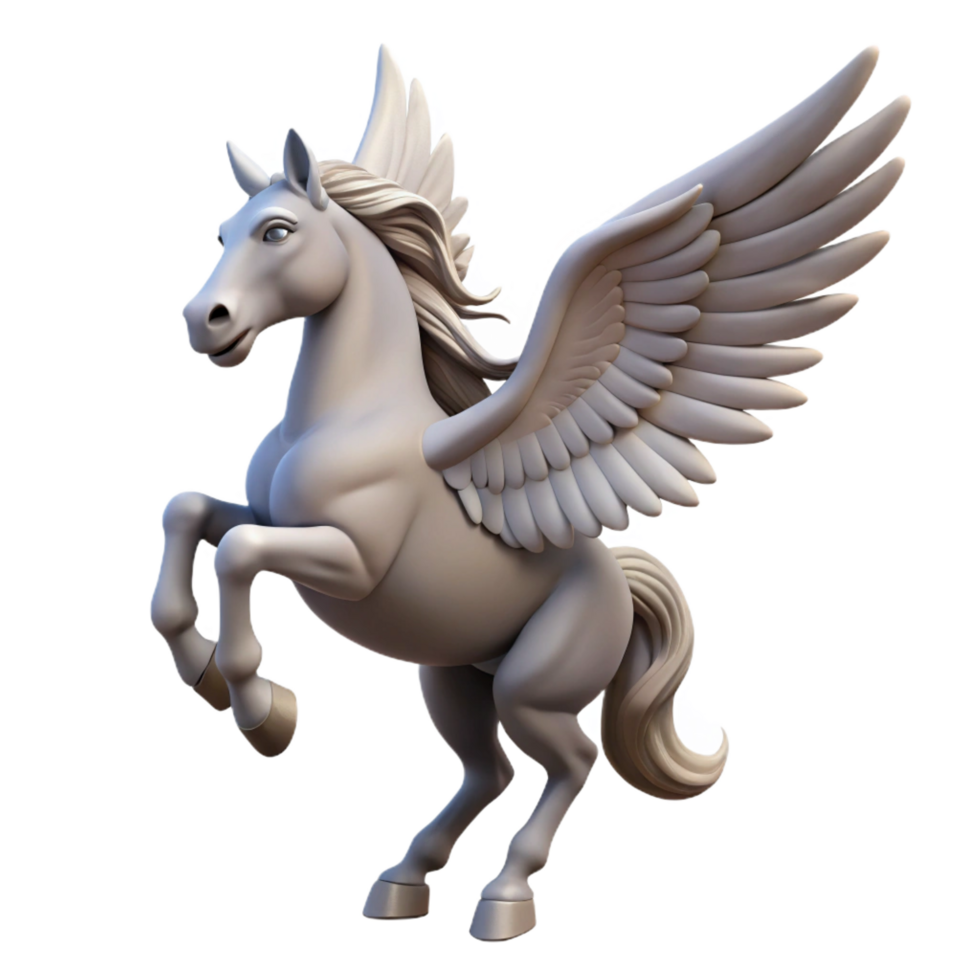 elegant abstract A winged horse Pegasus rearing up 4K png