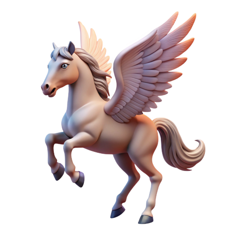dramatic classic A winged horse Pegasus rearing up exclusive png