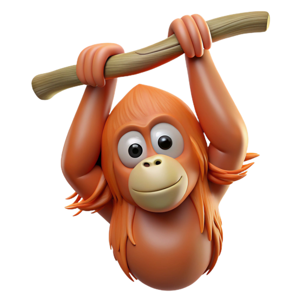 extraordinary modern An orangutan hanging from a branch branch cropped out authentic png