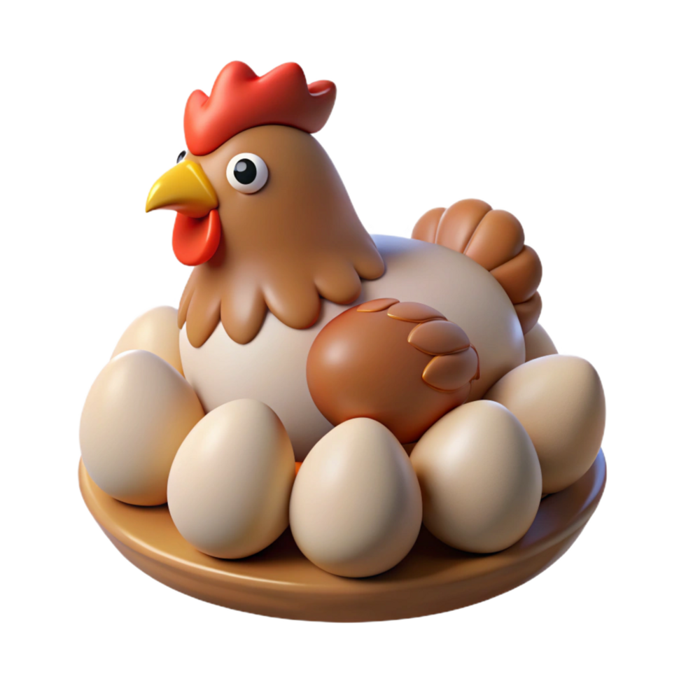 elegant minimalist A hen sitting on eggs eggs cropped out high resolution png