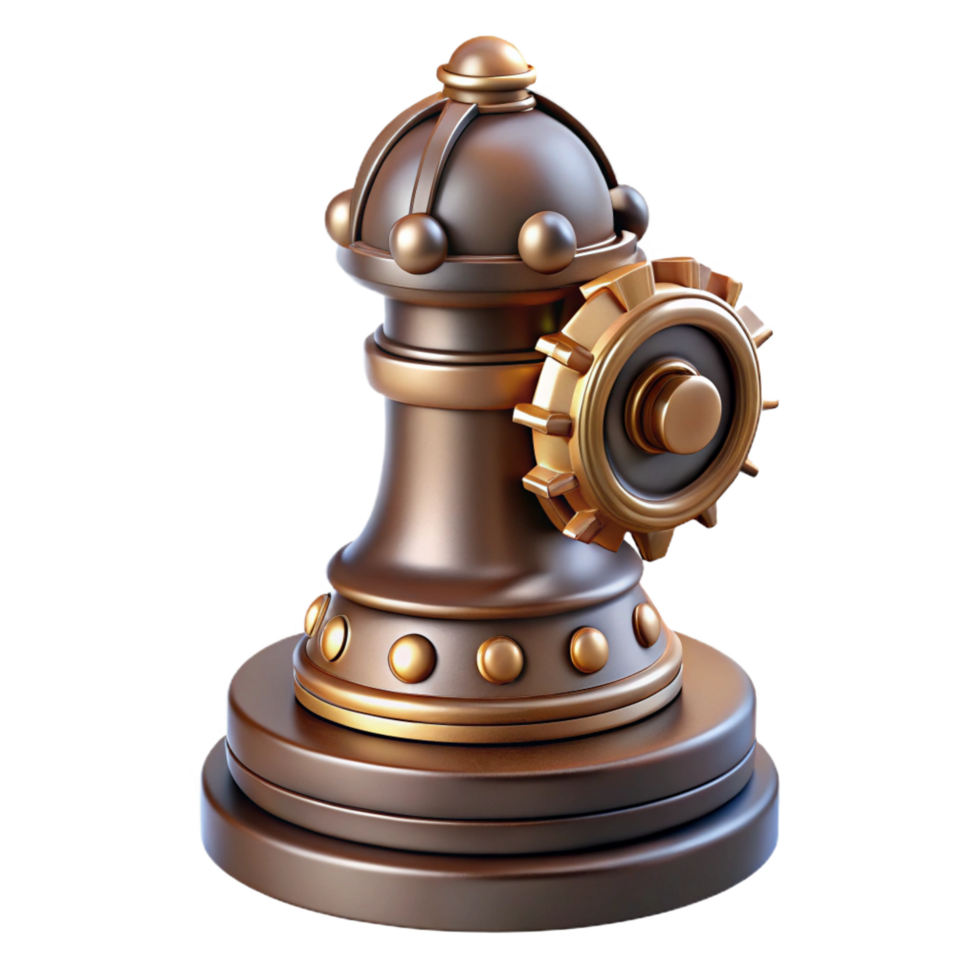 magnificent vintage Steampunk chess piece knight with intricate clockwork details professional png