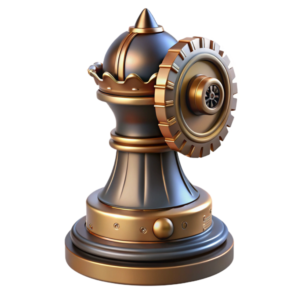 stunning vintage Steampunk chess piece knight with intricate clockwork details authentic png
