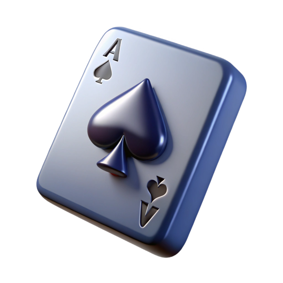 beautiful modern A single, detailed playing card Ace of Spades genuine png