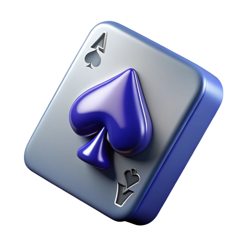 impressive minimalist A single, detailed playing card Ace of Spades exclusive png