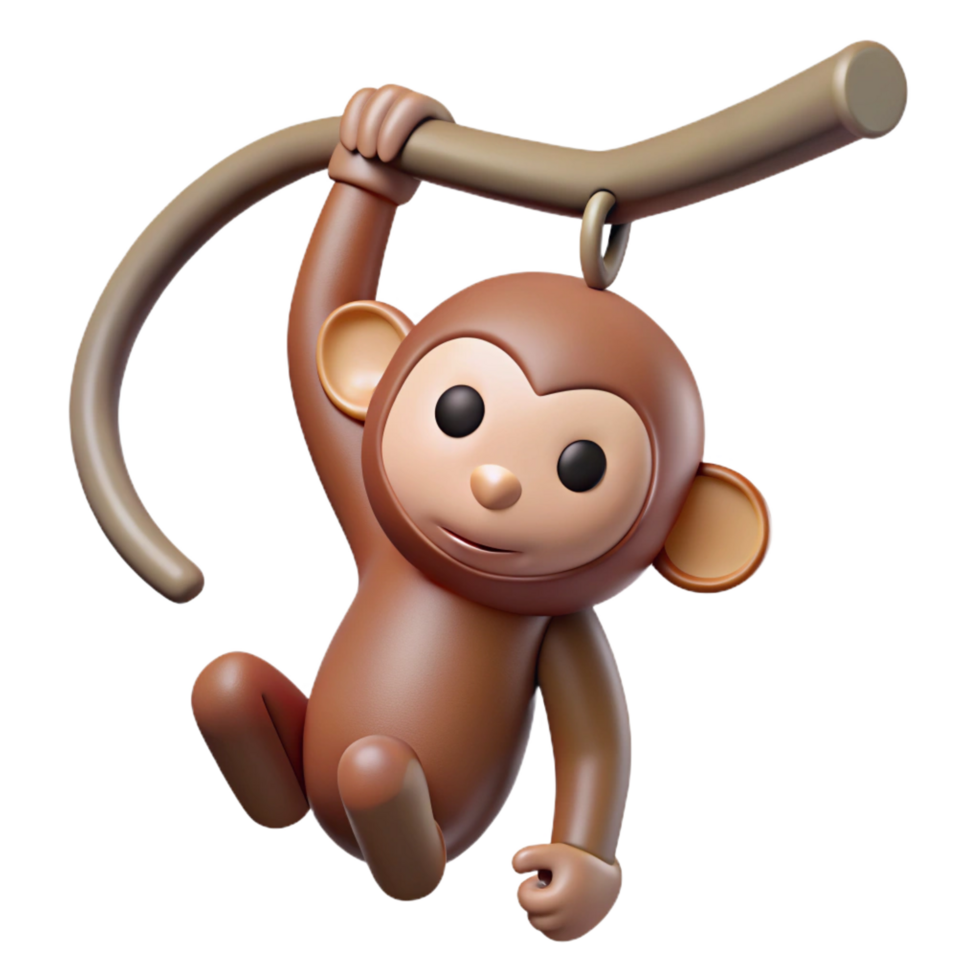 impressive classic Monkey hanging from a branch no branch shown , high resolution png