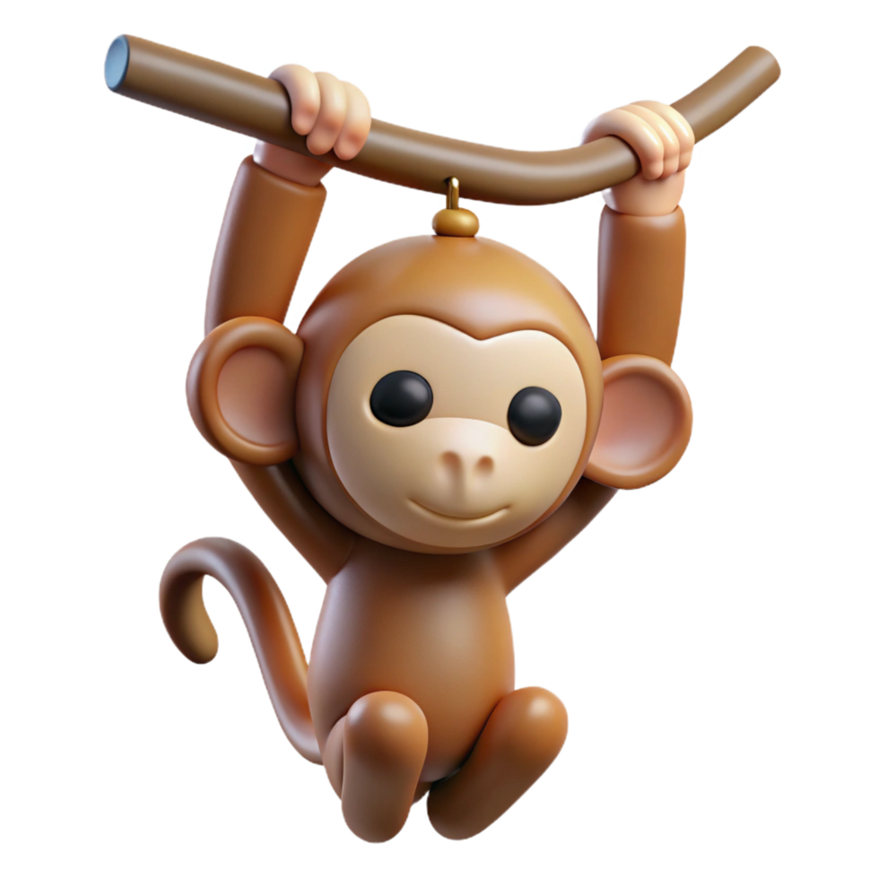magnificent traditional Monkey hanging from a branch no branch shown , professional png