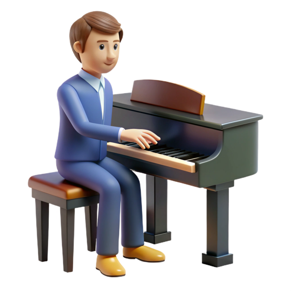 elegant rustic Talented musician playing the piano implied, not shown professional png