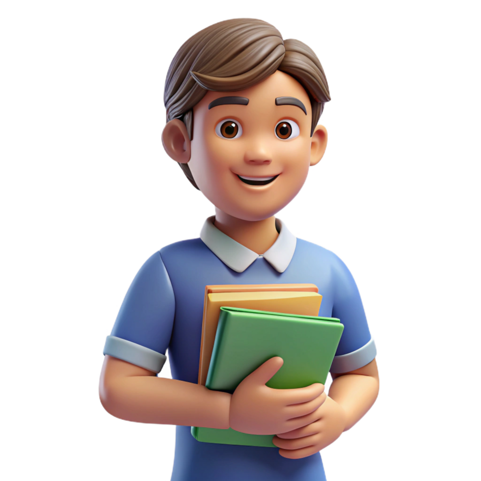 dramatic creative Studying teenager with textbooks implied, not shown high quality png