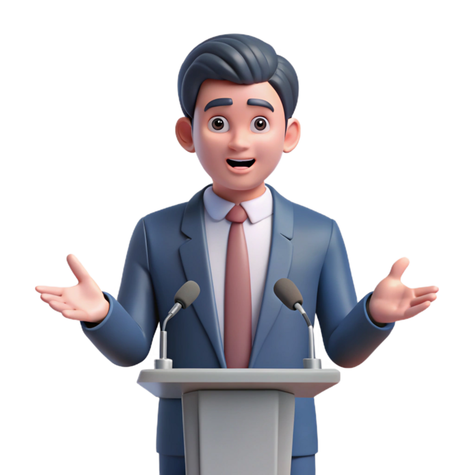serene vintage Presenting businessman giving a speech implied, not shown high quality png