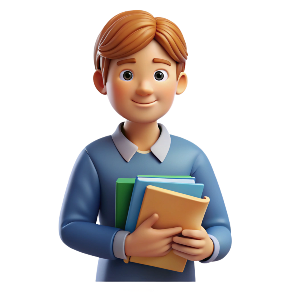 stunning rustic Studying teenager with textbooks implied, not shown authentic png