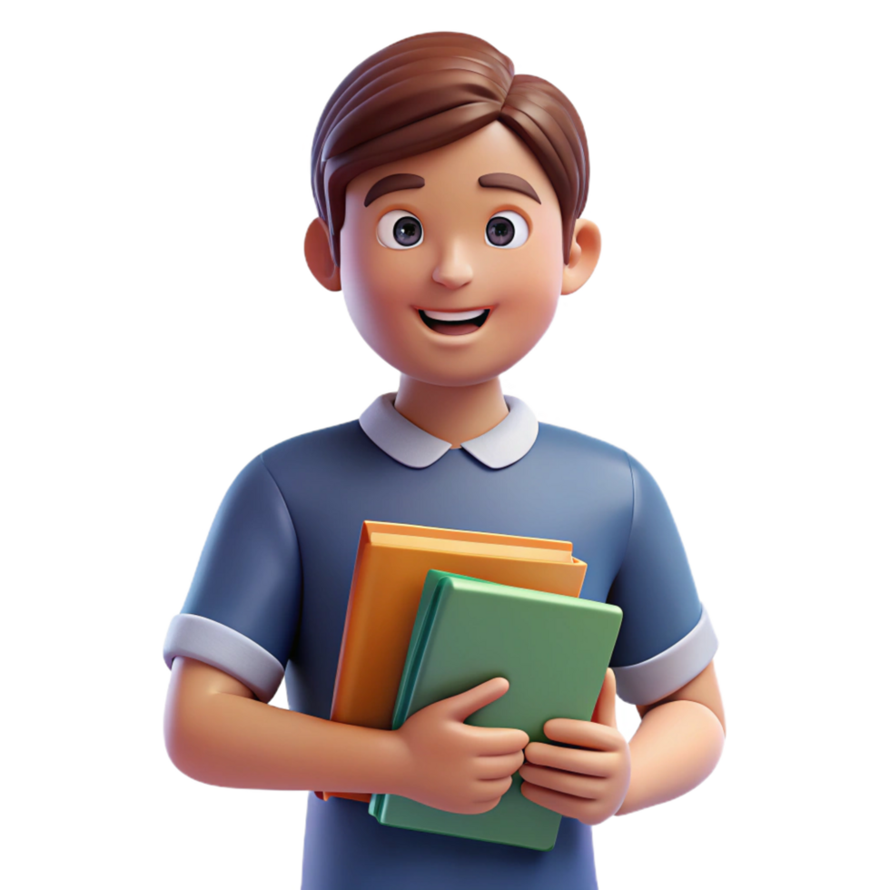 serene rustic Studying teenager with textbooks implied, not shown exclusive png