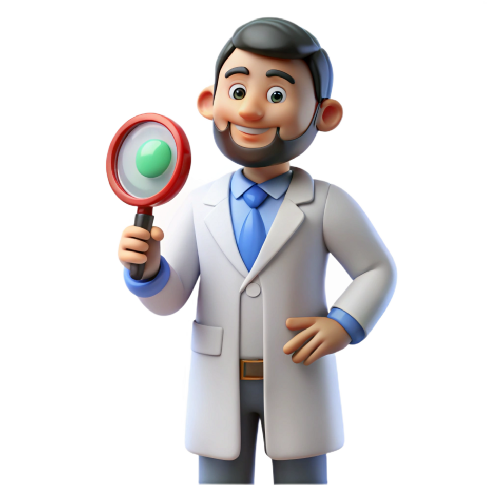 dramatic classic Analytical doctor researching a cure implied, not shown high quality png