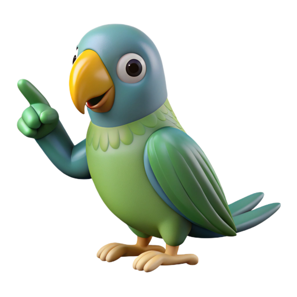 magnificent contemporary Parrot, perched on a finger finger not visible , exclusive png