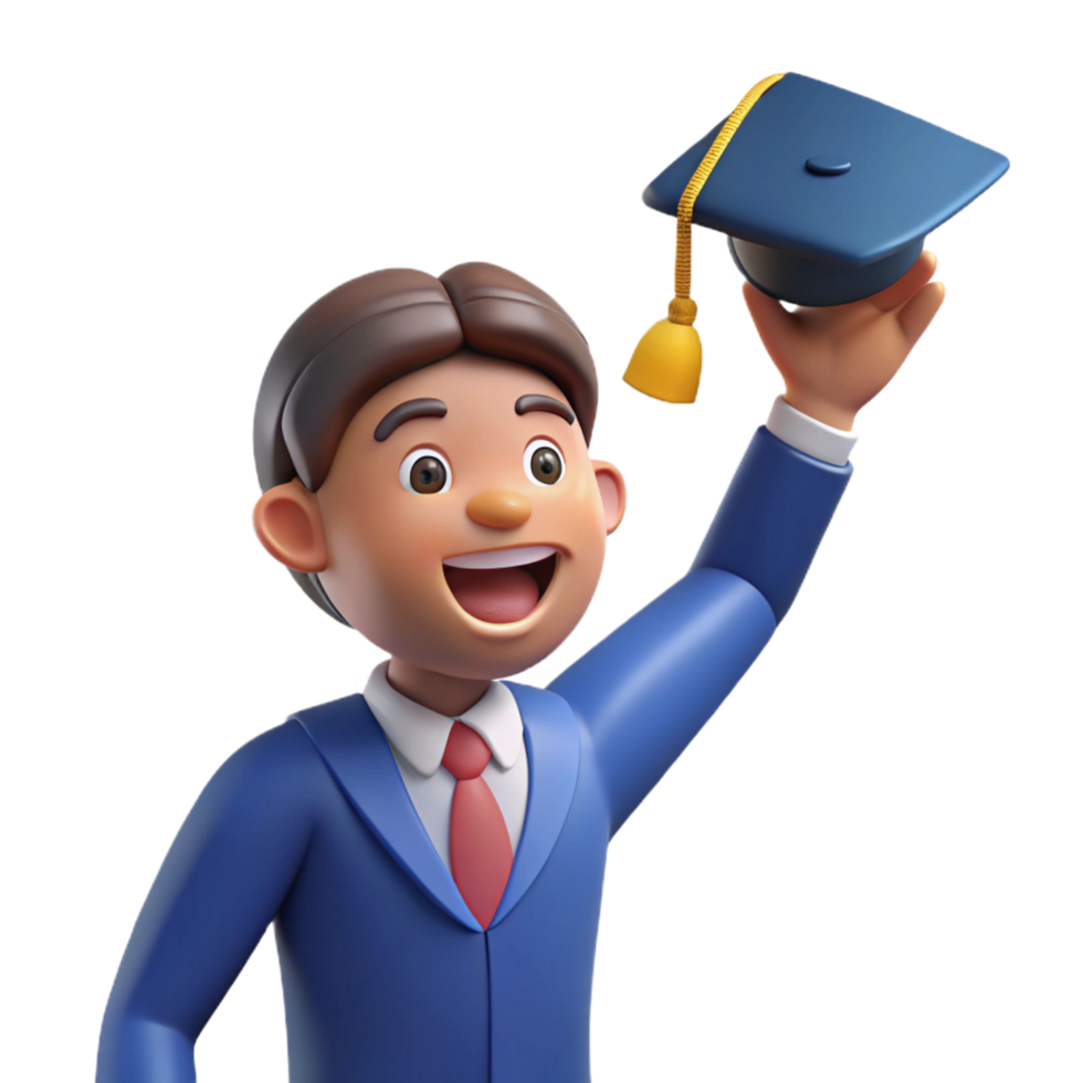 dramatic traditional Happy graduate, throwing graduation cap cap not fully visible , genuine png