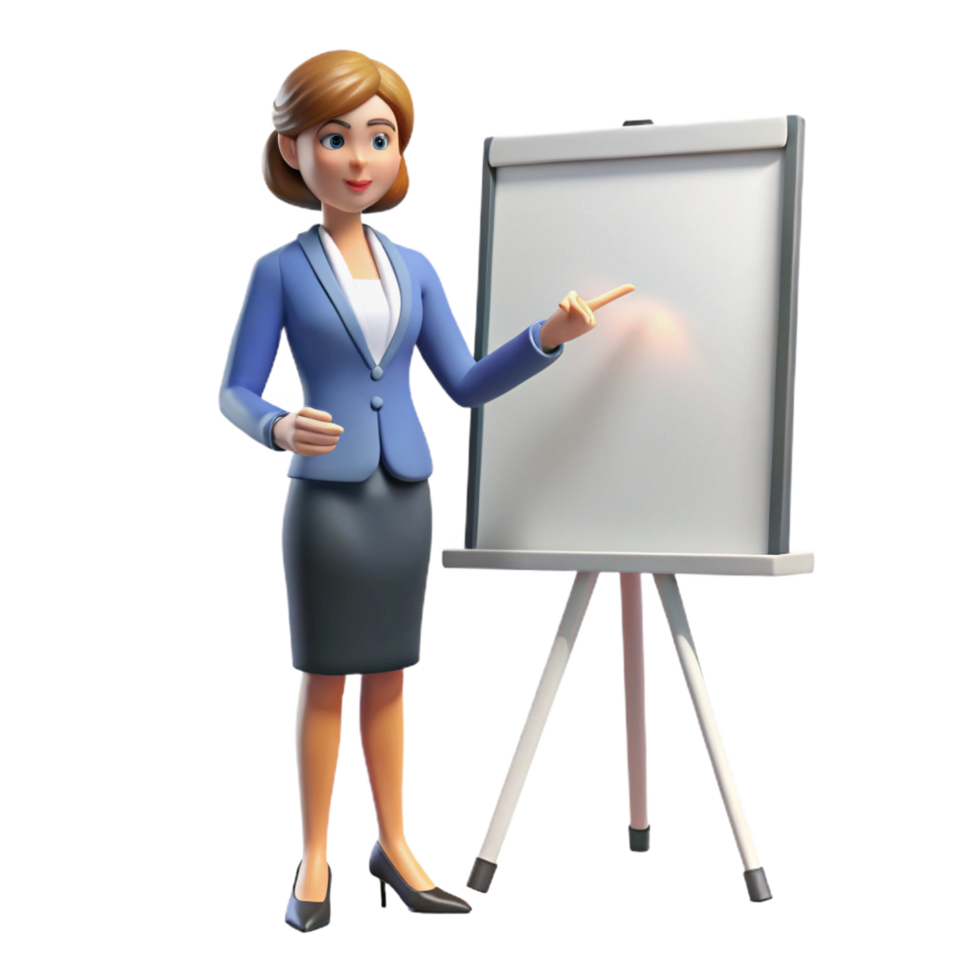 extraordinary modern Businesswoman, giving a presentation presentation not visible , professional png