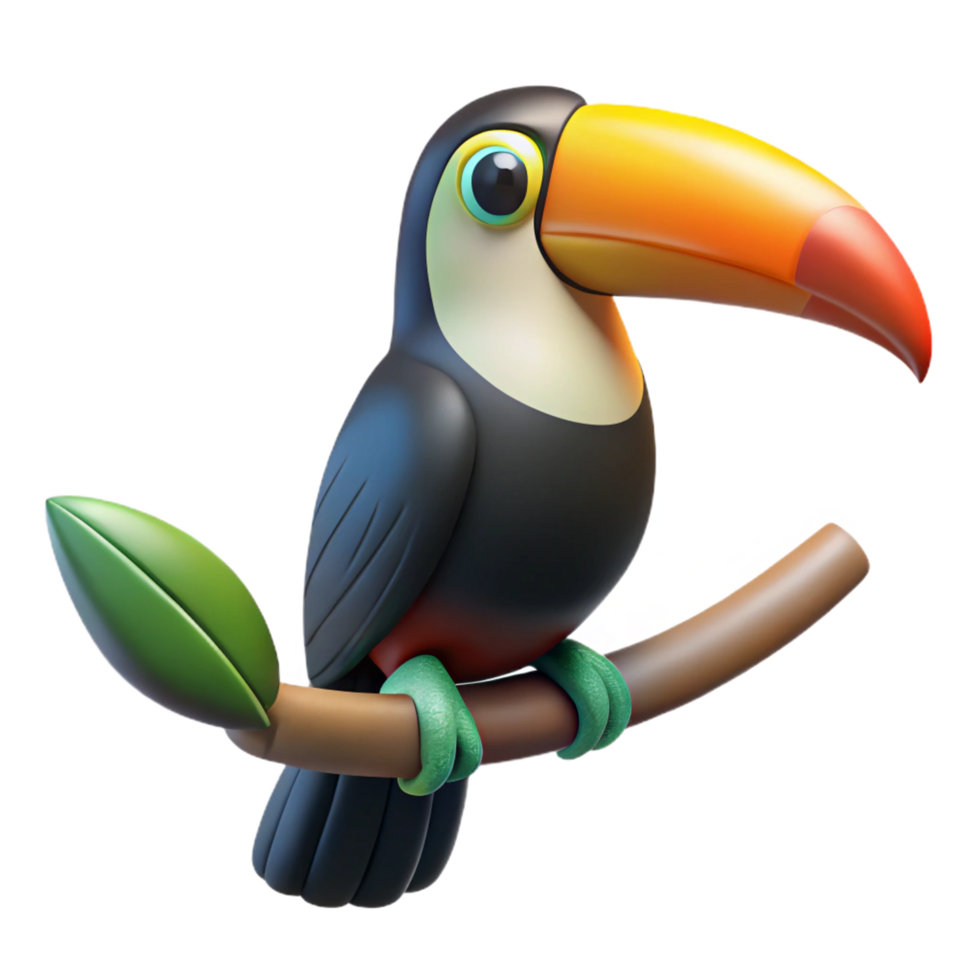 extraordinary vintage A toucan, perched on a branch branch not visible exclusive png