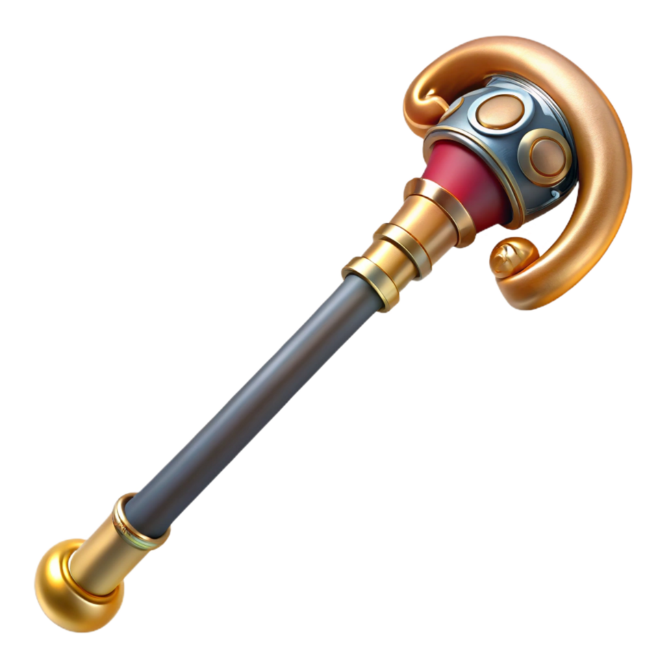 beautiful vintage Steampunk cane with a brass handle and a hidden blade blade retracted exclusive png