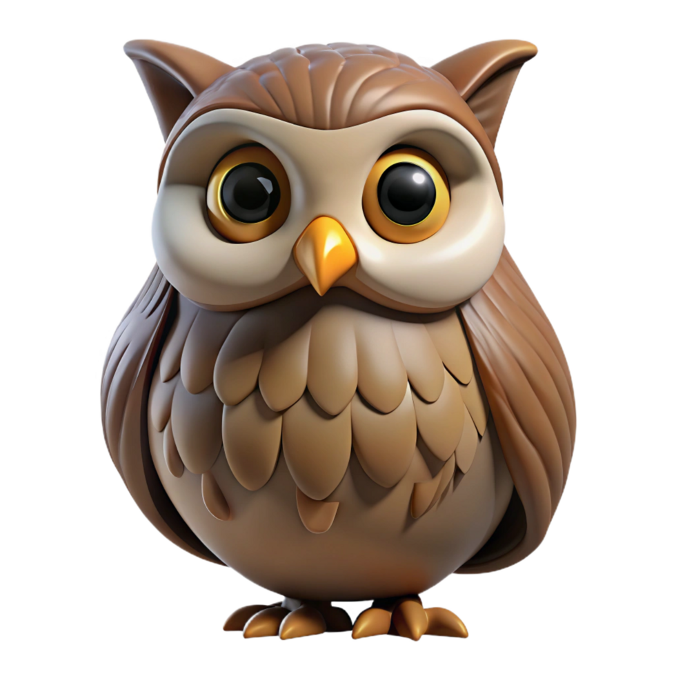 stunning traditional A wise owl, perched on an unseen branch , looking directly at the camera original png