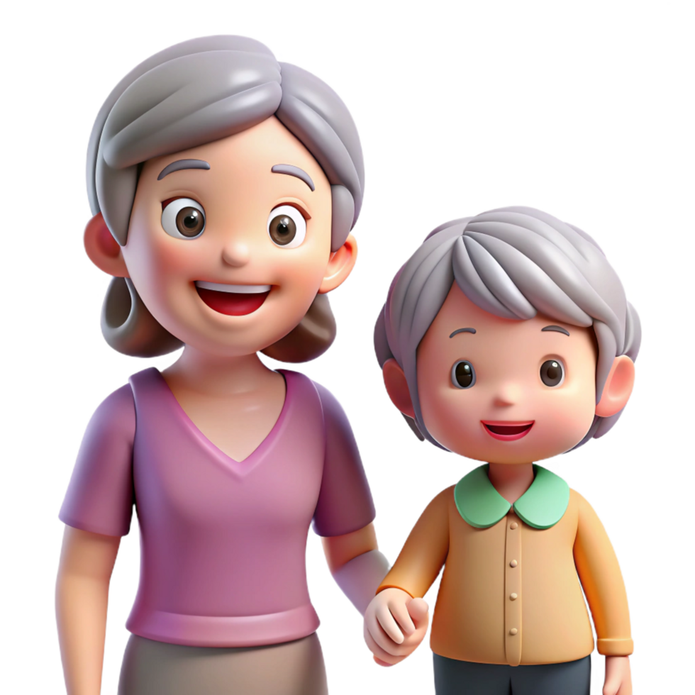 magnificent modern Smiling senior woman, holding grandchild's hand no grandchild visible , genuine png
