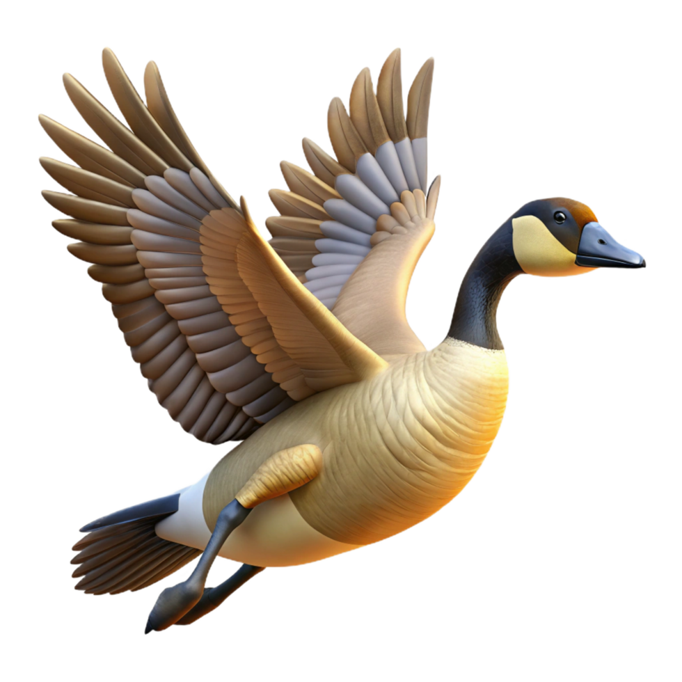 magnificent artistic A flock of Canada geese in flight individual goose focus high resolution png
