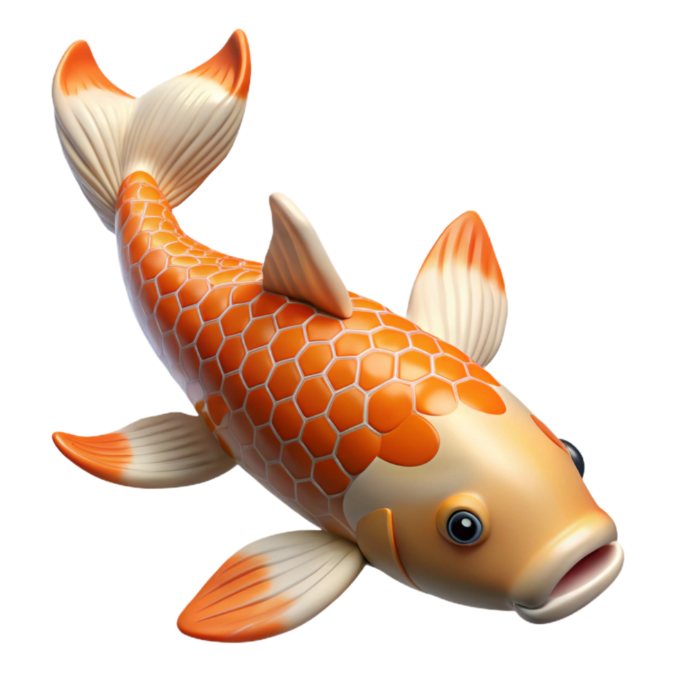 dramatic minimalist A koi fish swimming in a pond pond removed after generation authentic png