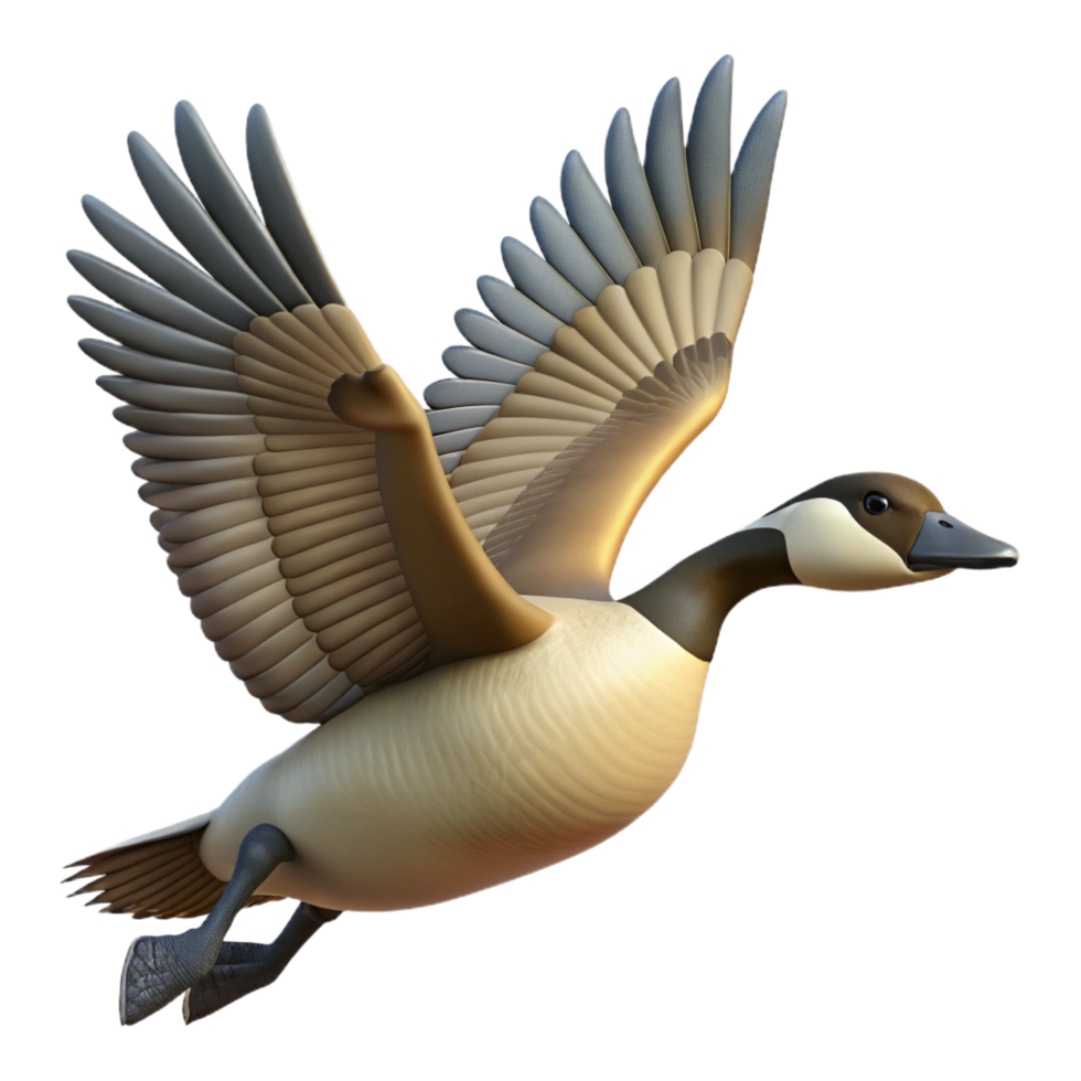 dramatic vintage A flock of Canada geese in flight individual goose focus premium png