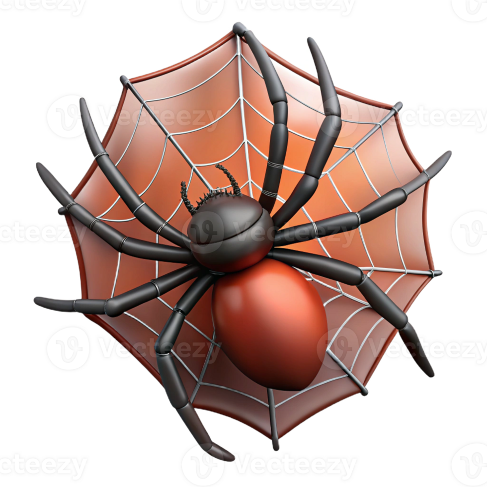 dramatic traditional A spider spinning a web web cropped out 4K png