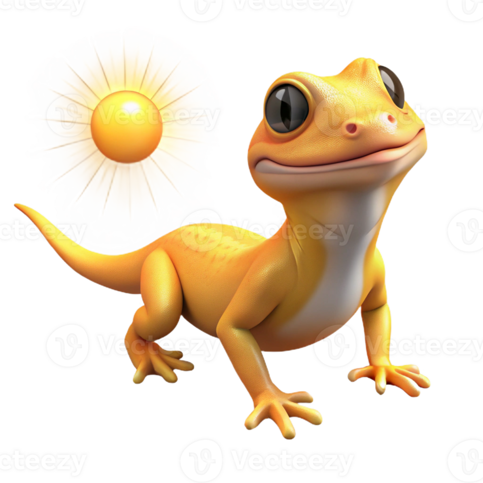 stunning minimalist A lizard basking in the sun no environment 4K png