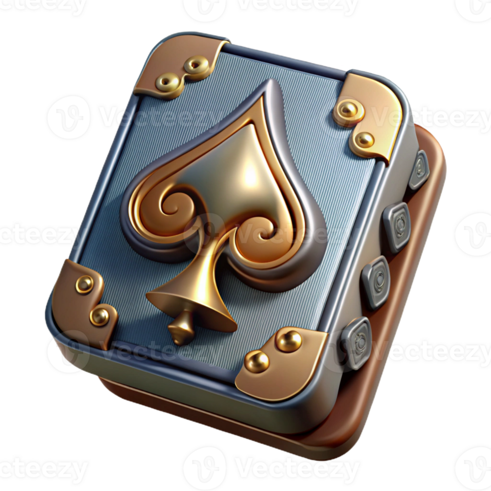 elegant modern Steampunk playing card Ace of Spades with intricate design genuine png