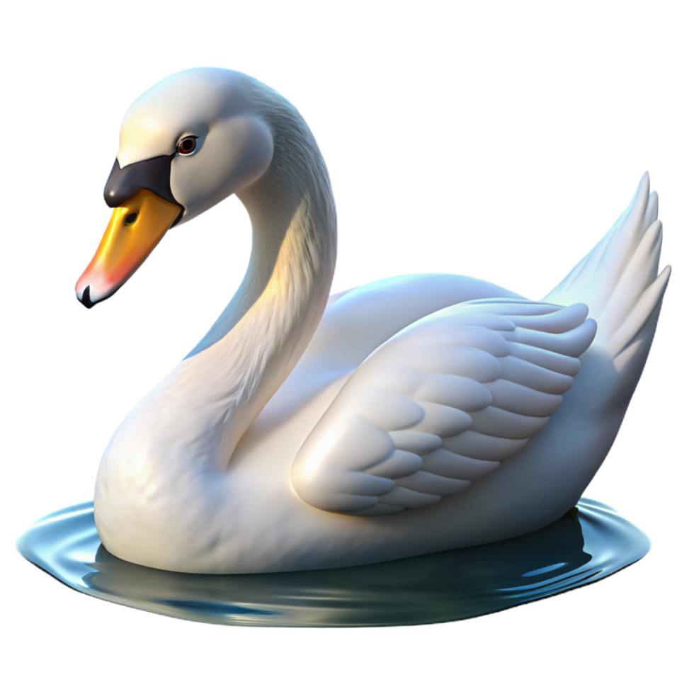 extraordinary rustic A graceful swan, swimming professional png