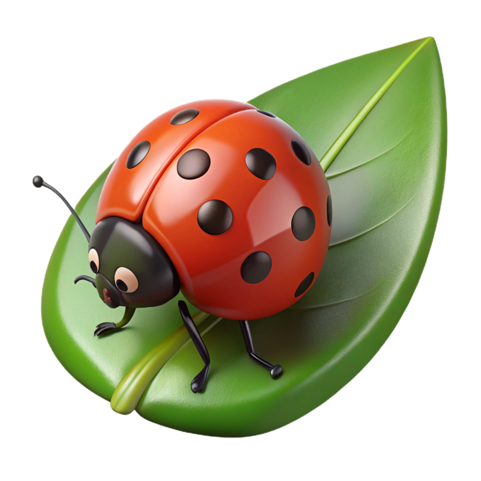 elegant abstract A ladybug, crawling on a leaf leaf not visible 4K png